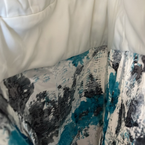 Suzi Chin for Maggy Boutique Blue Floral Pleated Sleeveless Sheath Dress 4P - Picture 13 of 15